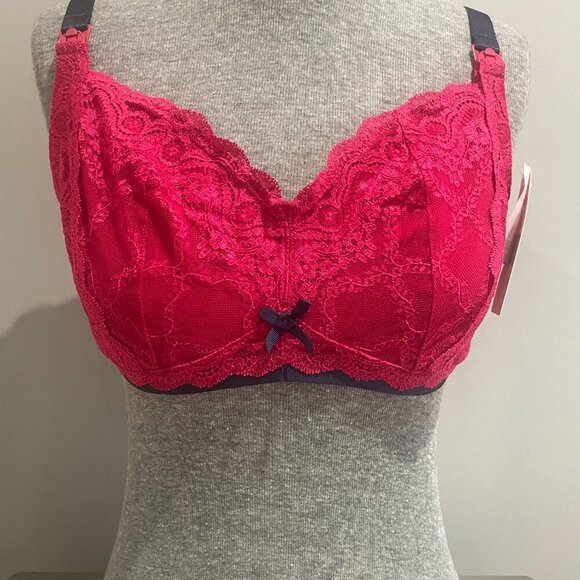 Elle Macpherson Cloud Swing Maternity/Nursing Bra Persian Red/Midnight Blue 36F - Picture 3 of 6